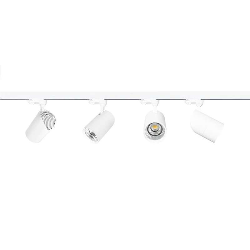 modern nordic commercial low hanging cob dimmable frame rail silver housing 30w 48v ceiling led track lighting