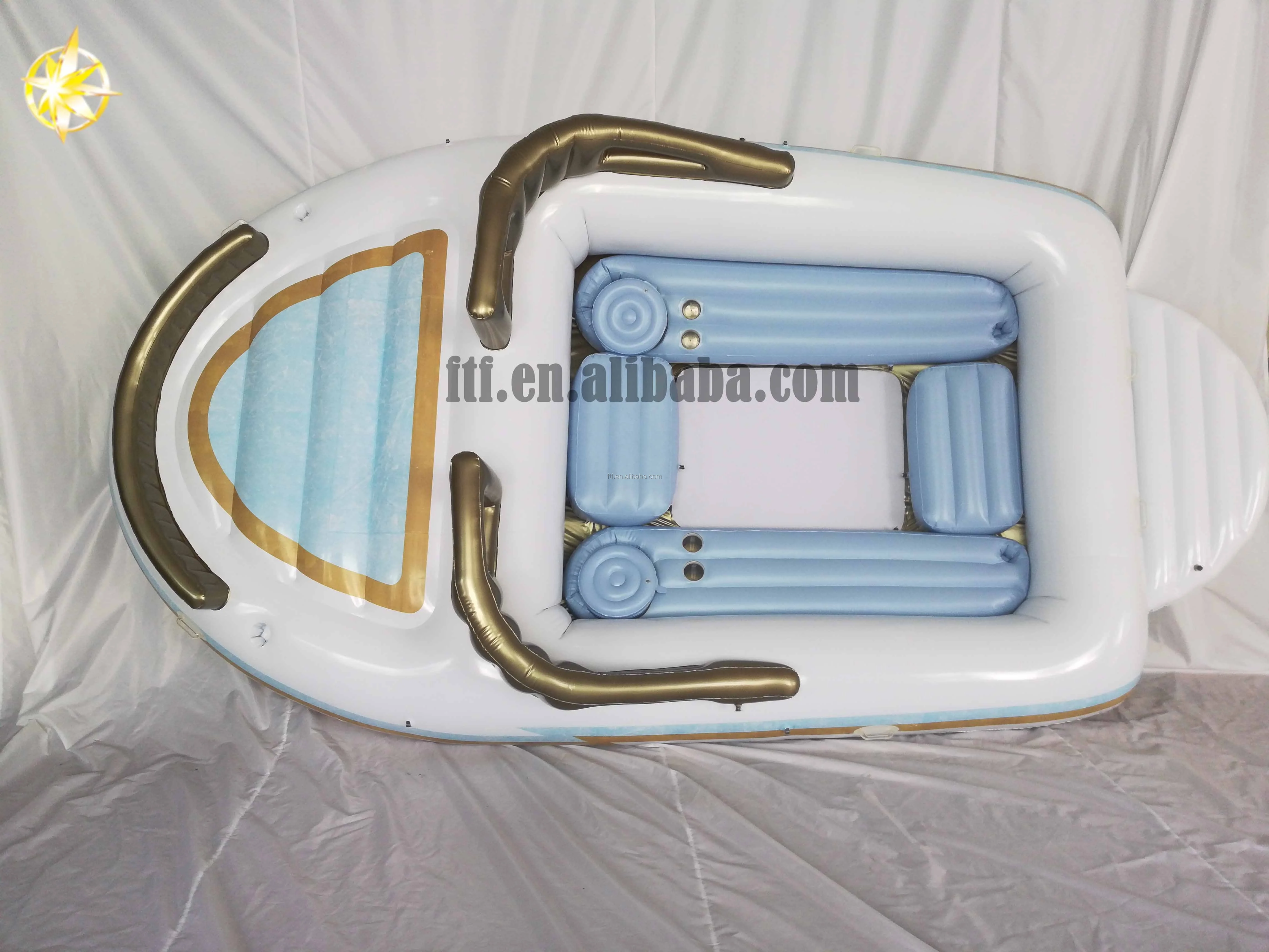 Custom 6person Inflatable Boat Floating Island For Water Party Big