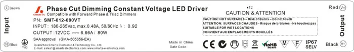 220vac to 12 volt triac dimmable led driver 12v 80w led transformer