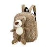 Cute OEM Animal Lolita Backpack Plush Deer Tiger Lion Bear Frog Baboon Duck Elephant Cosplay Inside Children Sweet Bag Backpack
