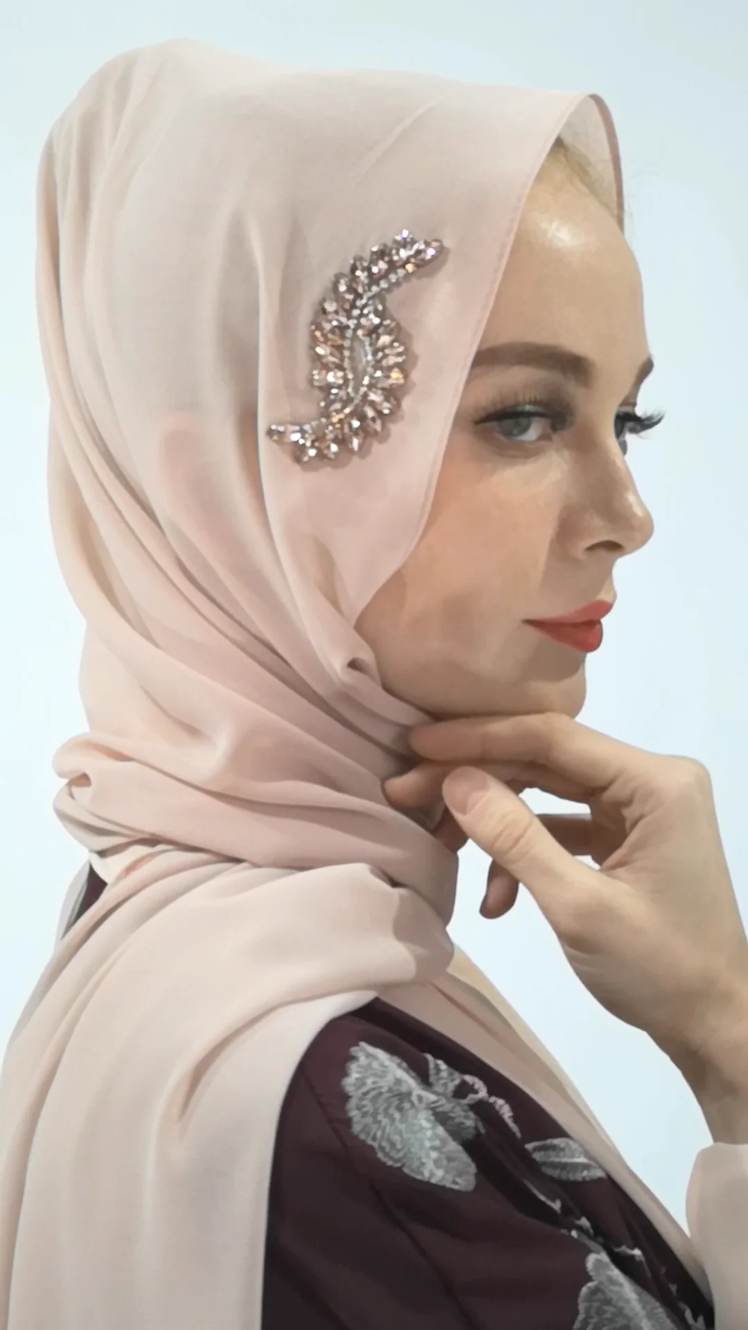 2020新款伊斯兰全钻透气雪纺头巾穆斯林时尚长围巾头巾