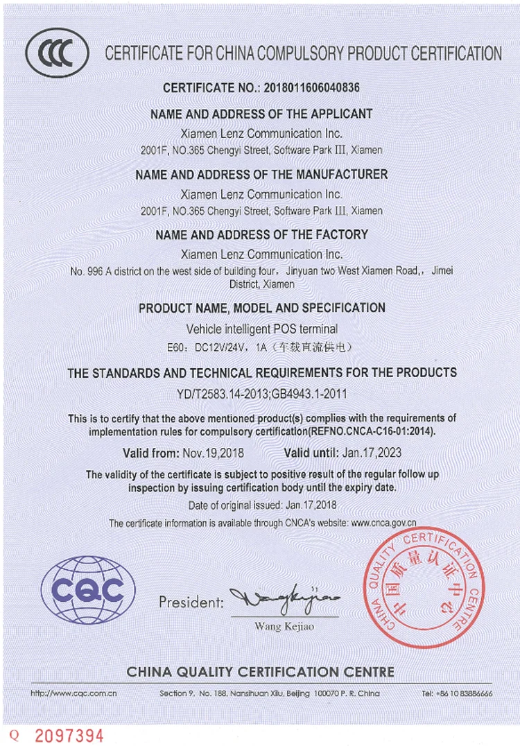 Android Pos Terminal Rfid Contactless Card Validator for Bus