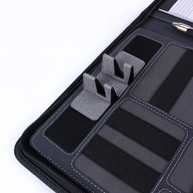 Customized a4 file with portable power charging notebook multi-function manager folder