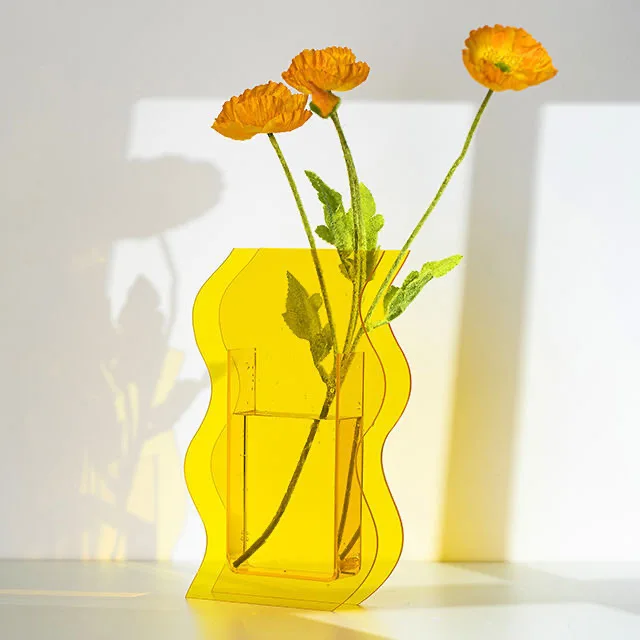 High Quality Wholesale Clear Acrylic Vases Home Decorative Rectangular