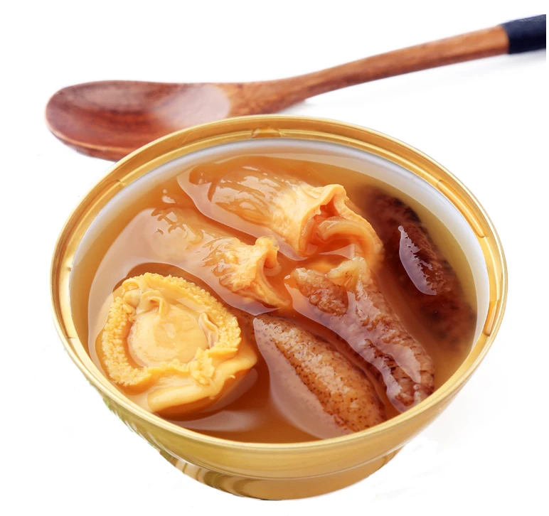 
Abalone and Sea Cucumber Flower Maw Three delicacies of seafood. Rich in collagen from the deep sea 