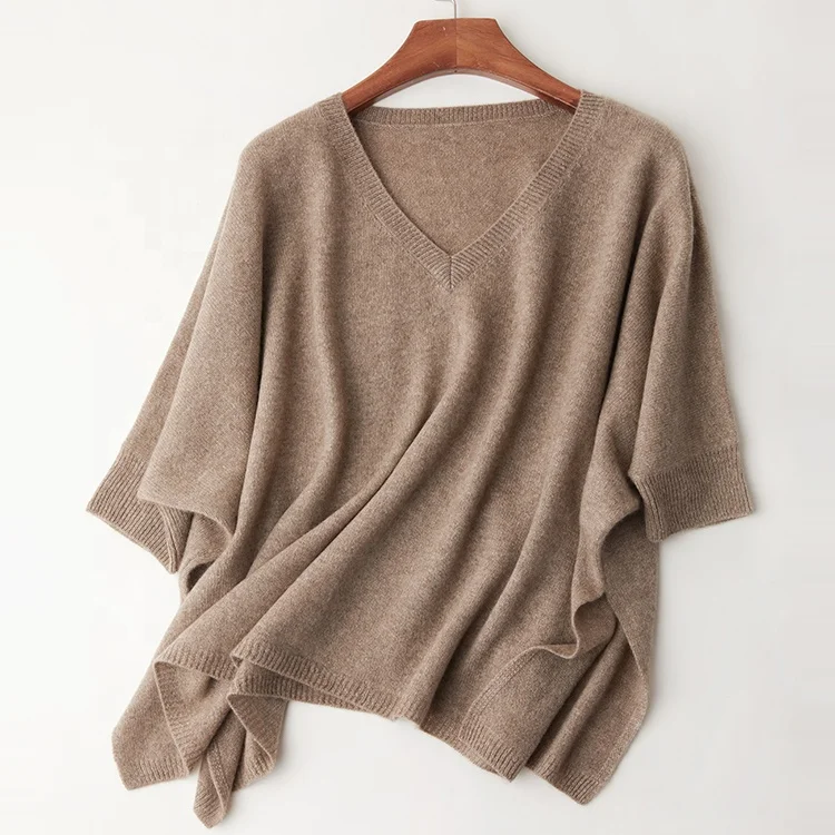  Pure Cashmere Poncho Sweater Pullover Plus Oversized V Neck Best Women Cashmere Sweater