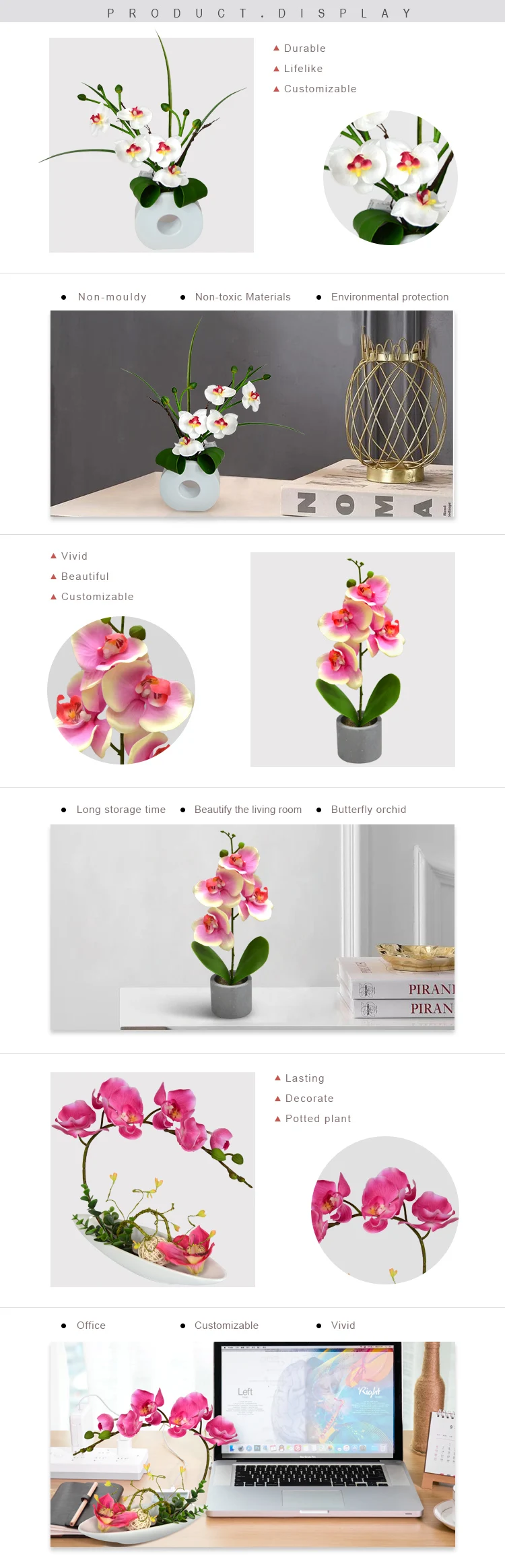 Best Prices Artificial Bonsai Wedding Decorative phalaenopsis butterfly orchid