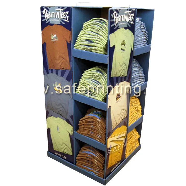 Cardboard T Shirt Display Stand Corrugated Tshirt Pallet Display - Buy