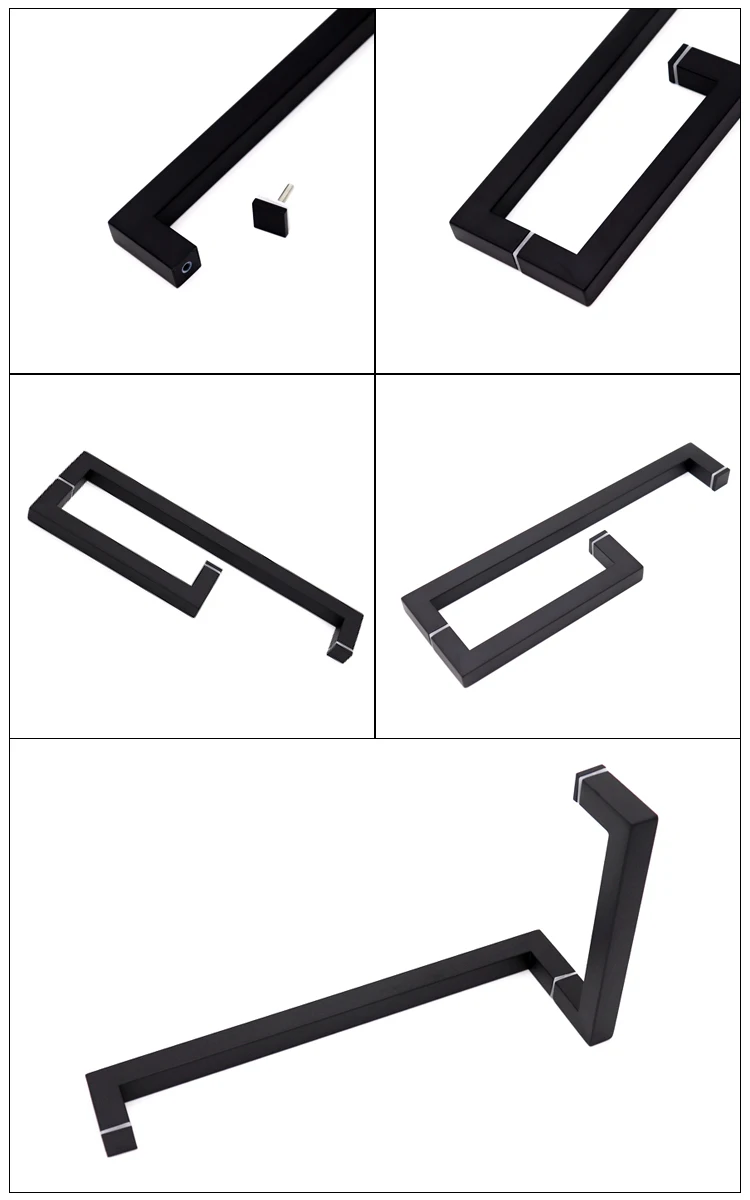 Shower Cabin Door Handle Knob New Double Sided Glass Matte Black Door
