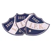 Hot Sale Customized Laser Cut Iron on Appliques Number Logo Shield Shape Twill Embroidered Patches for Sportswear