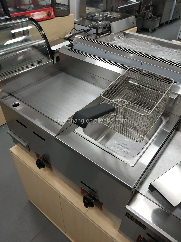 Kitchen Equipment Table Top Propane Tenpanyaki Gas Griddle With Deep Fryer Buy Gas Griddle