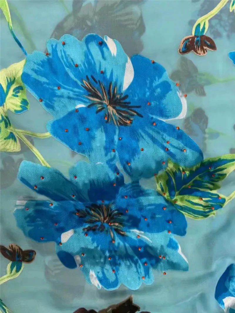 2021 Lace Material Silk Dress Italian Style Plain Printed Silk Fabric