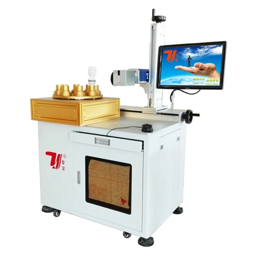 High production fiber Laser marking machine with Raycus laser source mark on LED light ,bulbs with rotary