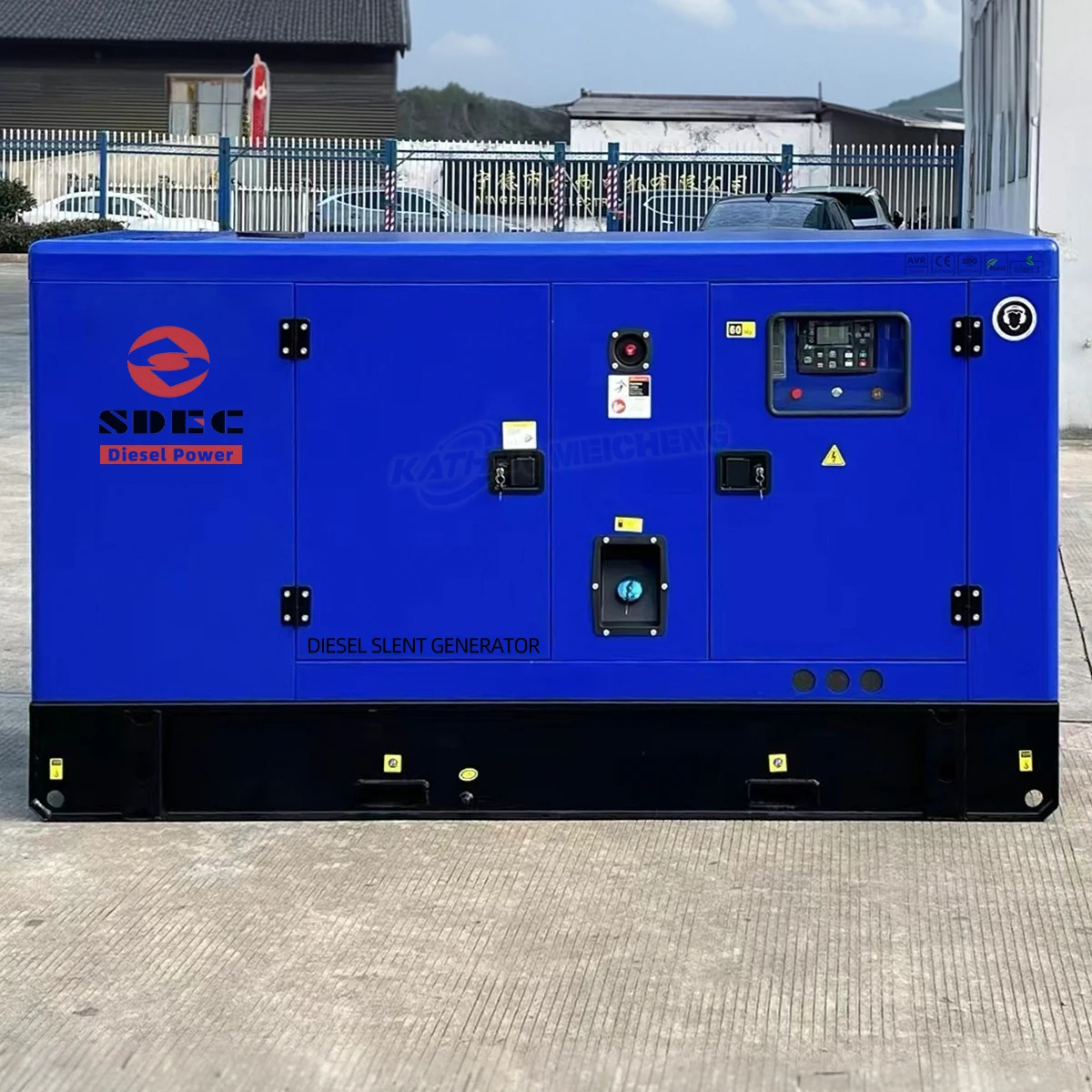 Three-phase motor starter with integrated emergency stop button and DOL circuit diagram