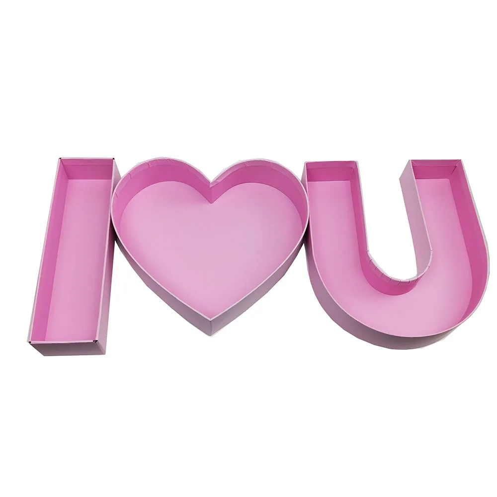 I Love You Fillable Mache Cardboard Letter Shaped Box For Chocolate
