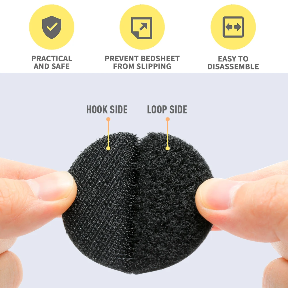 Transparent round squares adjustable printed heavy duty nylon self adhesive back dots circle tape logo rolls hook and loop dot