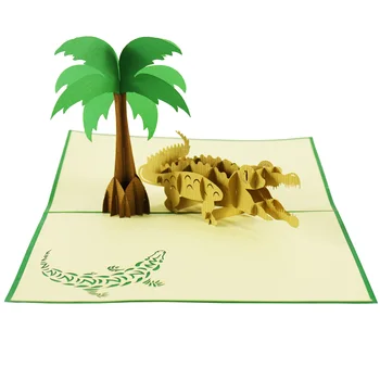 Crocodile Animal 3D Pop up greeting card Wholesale Vietnam handmade ...