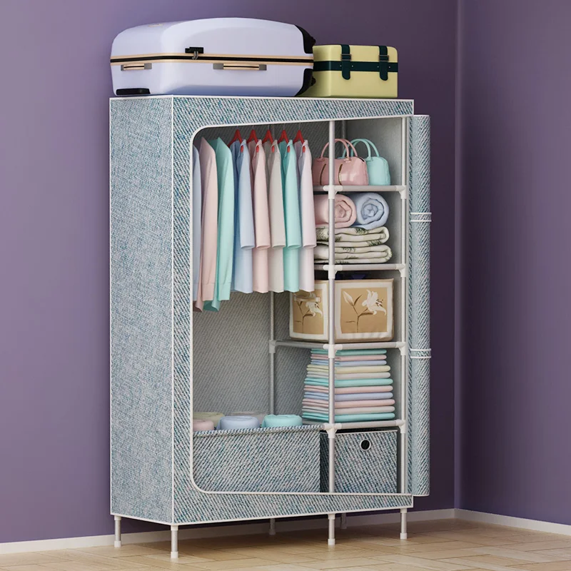 Apartment Use Plastic Layers Portable Fabric Wardrobe With Drawer Buy