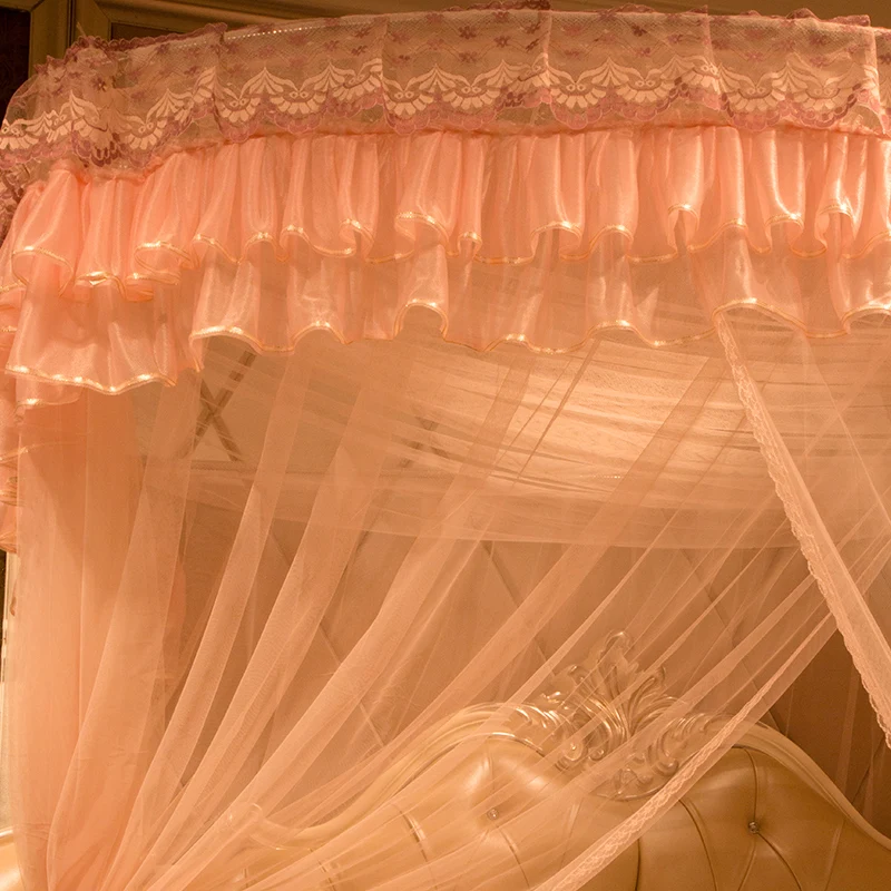 Factory Custom King Queen Full Size Square U Shape Guide Rail Bed Sleeping Mosquito Net