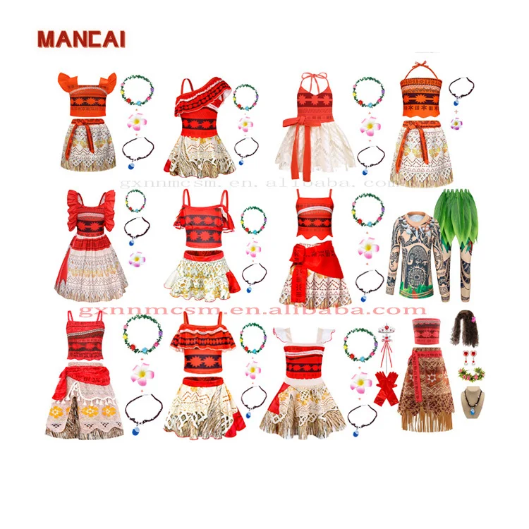 Moana Costume Kids Princess Dress For Halloween & Parties