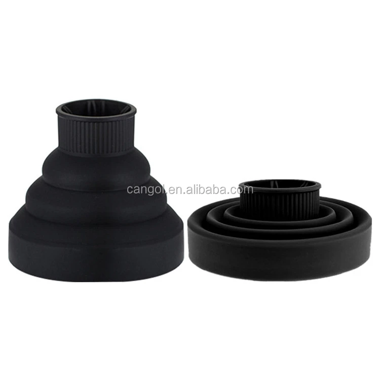 
Custom Lightweight Travel Collapsible Hair Dryer Diffuser High Temperature resistant Salon Silicone Foldable Hairdryer Diffuser 