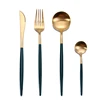 Luxury Fine Personalized Flatware Colored Handle Green Cutlery Set