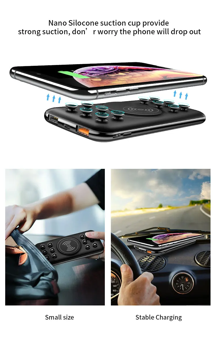 Fast Charging Best PVC Board Qi Shared Magnetic Custom Logo Laptop Portable Disposal Mini Mobile Charger Wireless Power Bank - ANKUX.COM