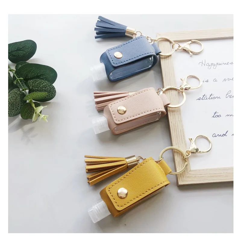 30ml Empty Portable Hand Sanitizer Bottle Keychain Holder Reusable