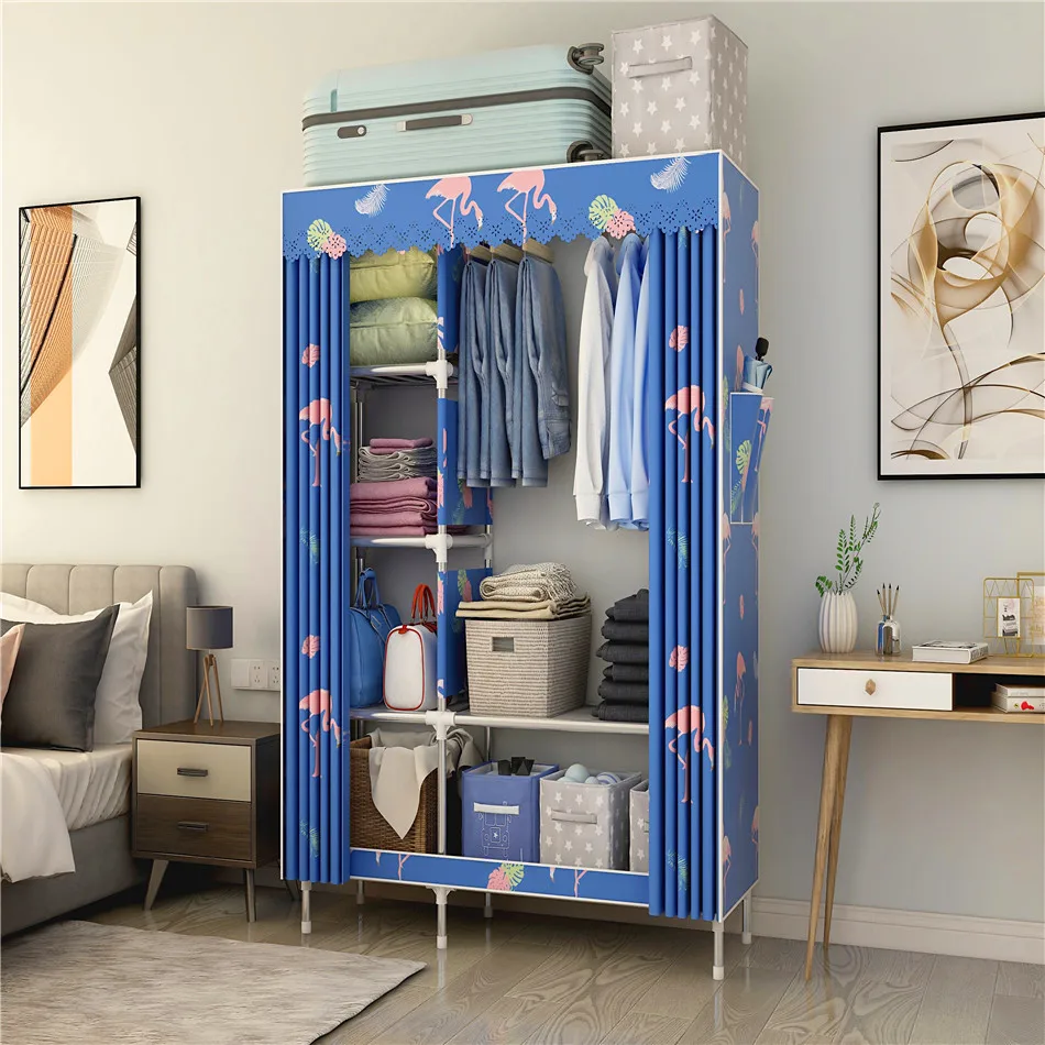 木制实木便携式衣柜火烈鸟图案