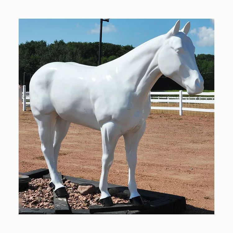 Modern Garden Park Decoration Life Size White Fiberglass Animal Resin