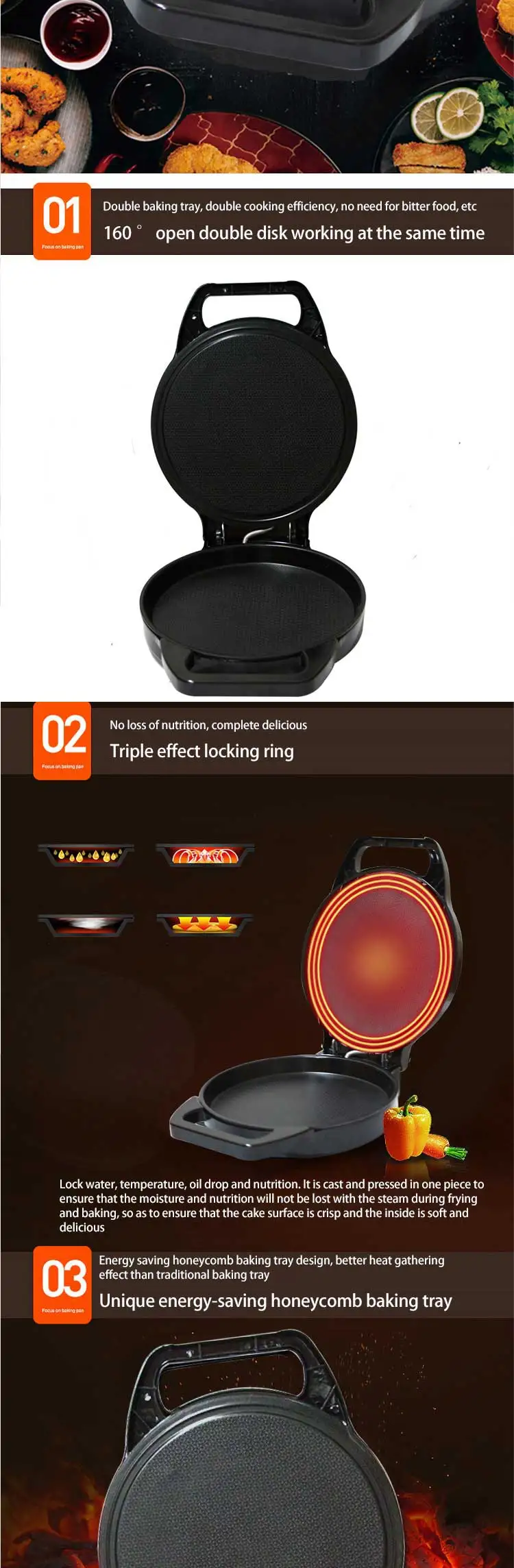 Double sided electric pancake machine non stick pot full automatic pancake machine special offer
