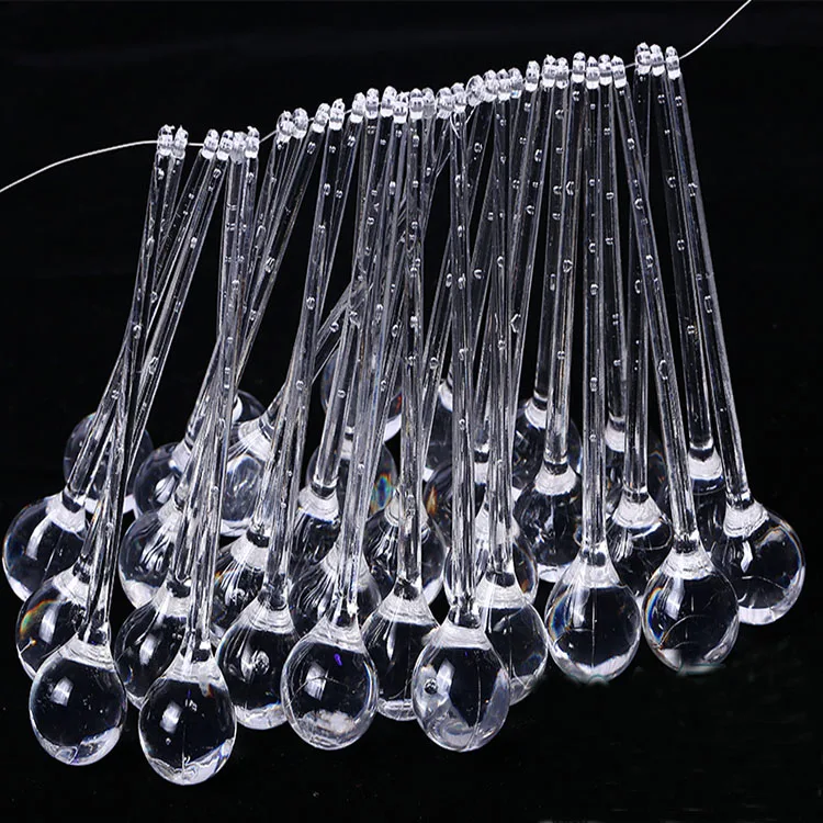 Clear Acrylic Water Drop Pendant Aerial Charm Ceiling Ornaments Wedding ...