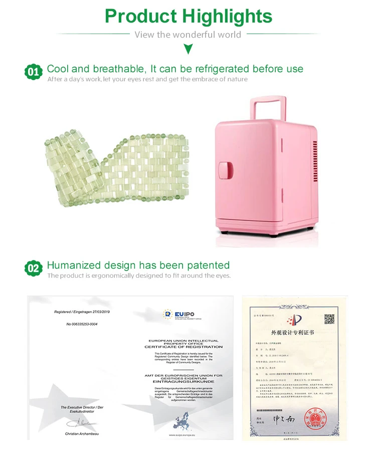 2023 Trending Products Natural Jade Eye Mask Cooling Therapy Facial