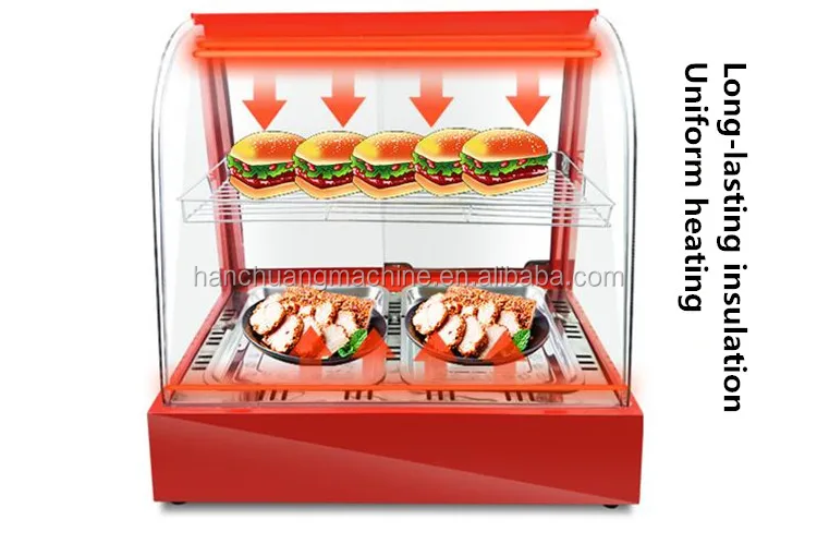 2-Tier Commercial Food Warmer Display Countertop Heat Food Pizza Store  Cupboard