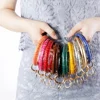 2019 new design fashion O leather bracelet keychain hot sale big circle llaveros snake printed bangle key ring