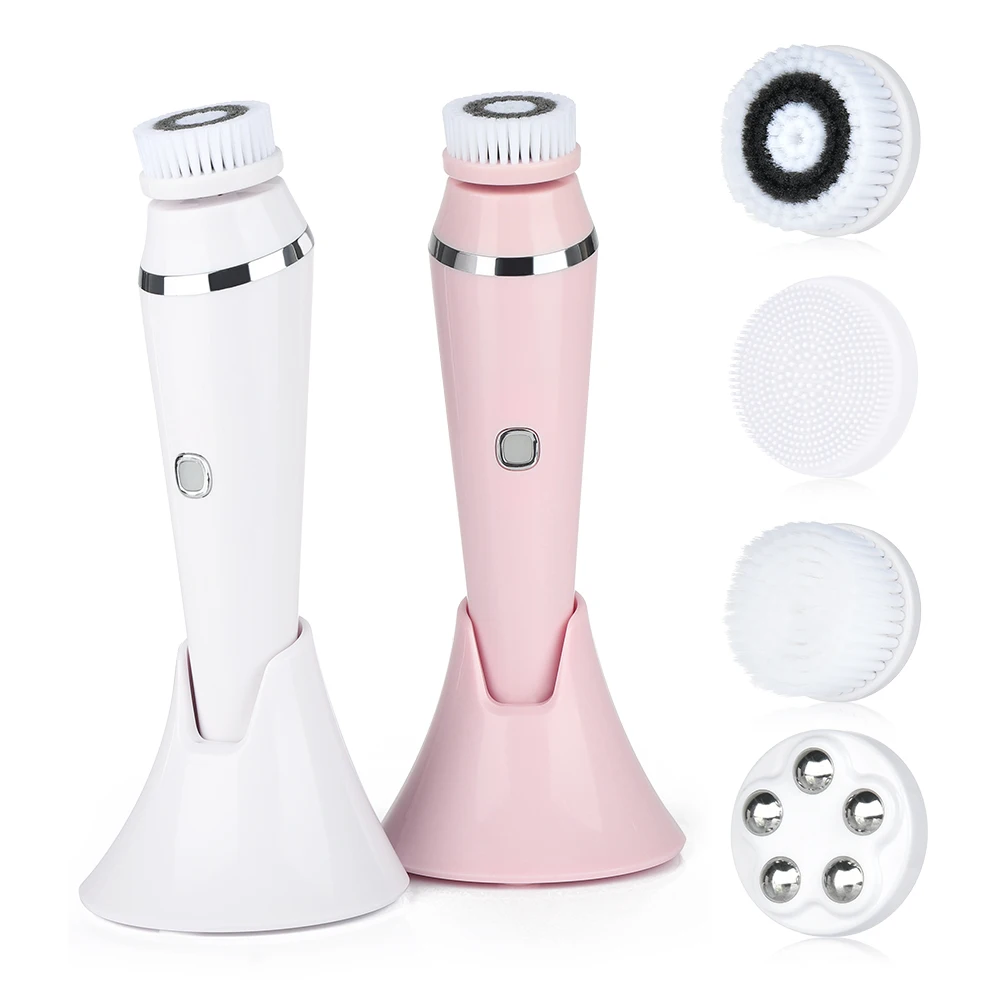 4 In 1 Electric Facial Brushes Face Skin Cleansing Massager Vibration ...