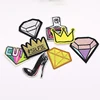 wholesales embroidery custom Crown diamond bottle high-heeled shoes patches for clothing