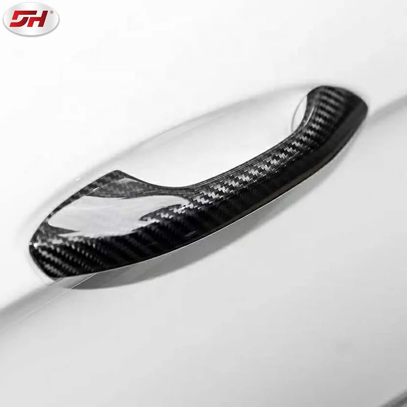 Car dry carbon fiber door handle trim carbon fiber exterior door handle for Porsche 718 2016-up