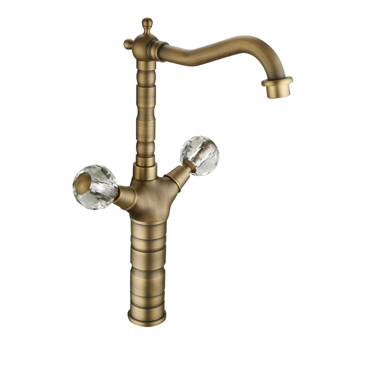 Hot Sale Deck Mounted Hot and Cold Mixer Tap Gold Kitchen Faucet