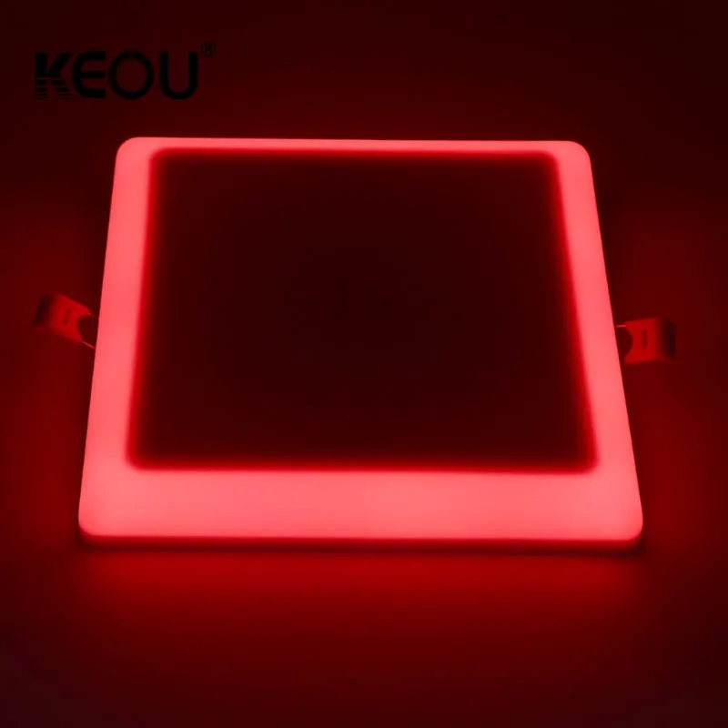 Double color dimmable 16w colour changing led ceiling panel light recessed square led lamp