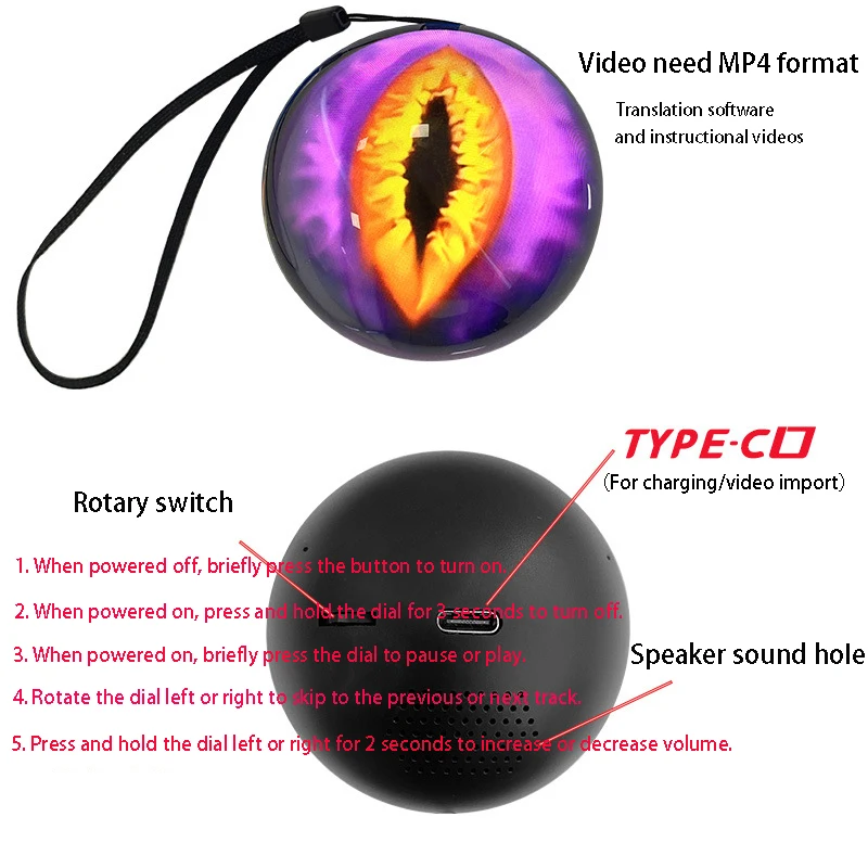 product 3d crystal ball personal memory record ball desktop electronic video lamp light magic crystal ball for gifts-5