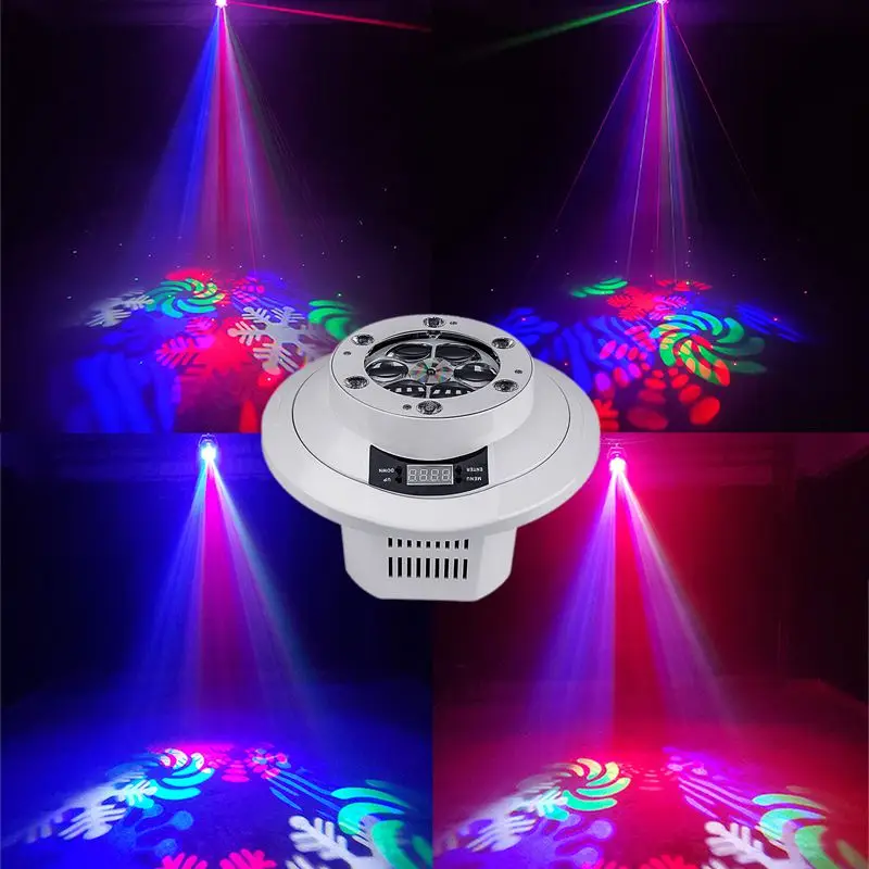 Stage Disco Dj Club Bar KTV Family 3in1 RGBW Audio Control Strobe Laser Projector Pattern Led Effect Light for Private Room