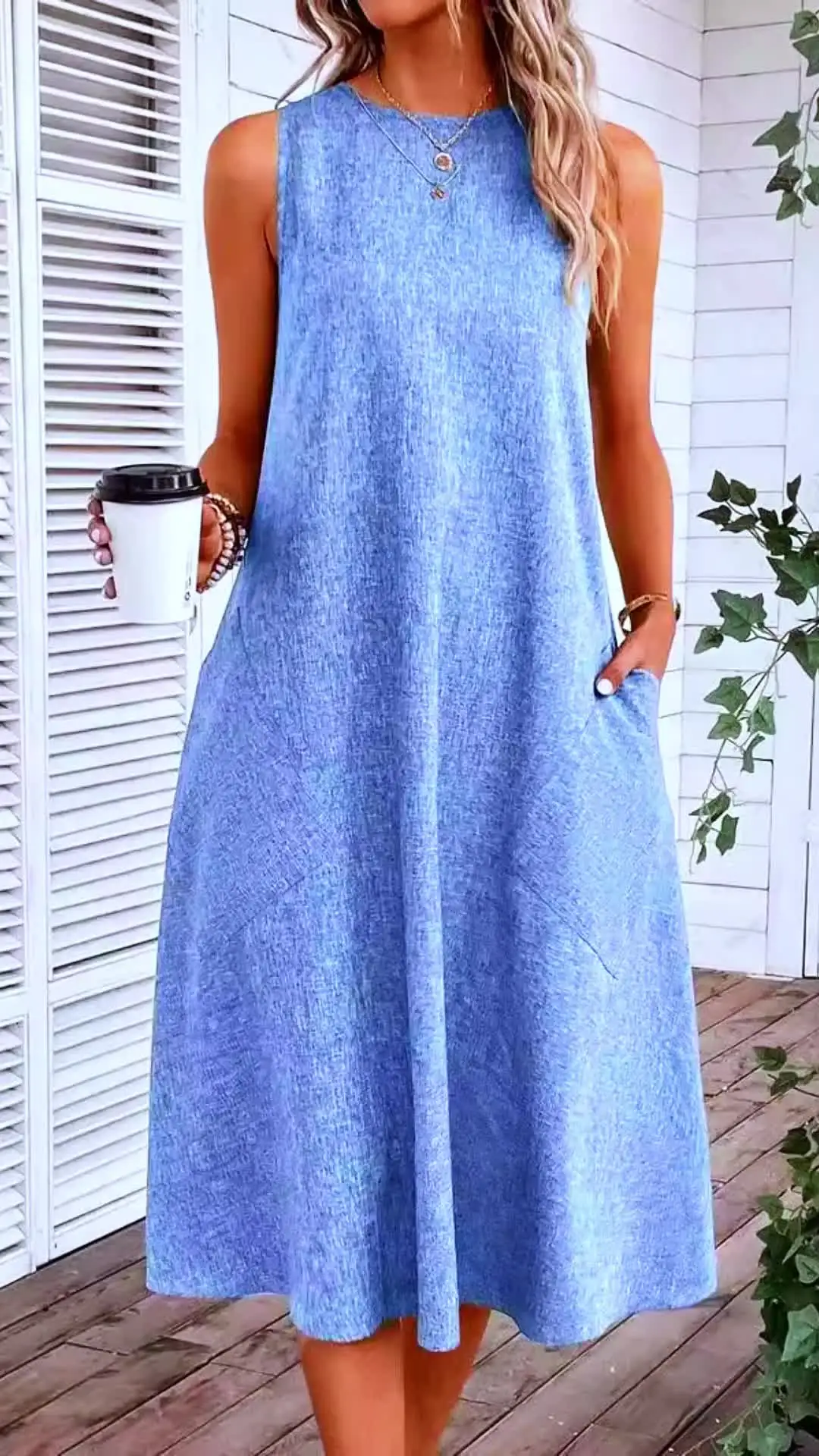 New Hot Fashion Loose Comfortable Sleeveless Knit Women's Dresses Sehe  Fashion