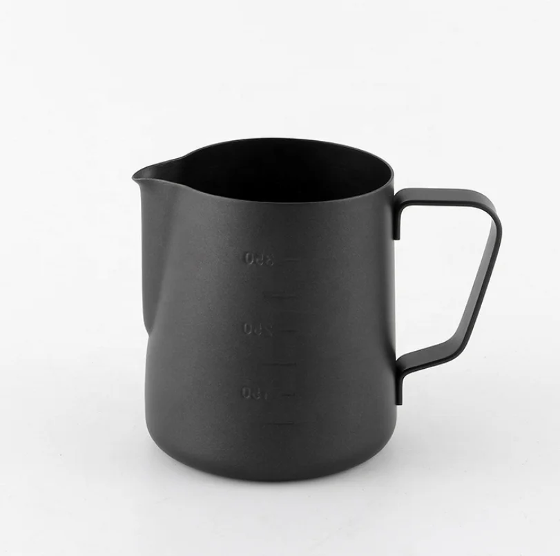 steel black milk frothing cup latte art milk pitcher barista