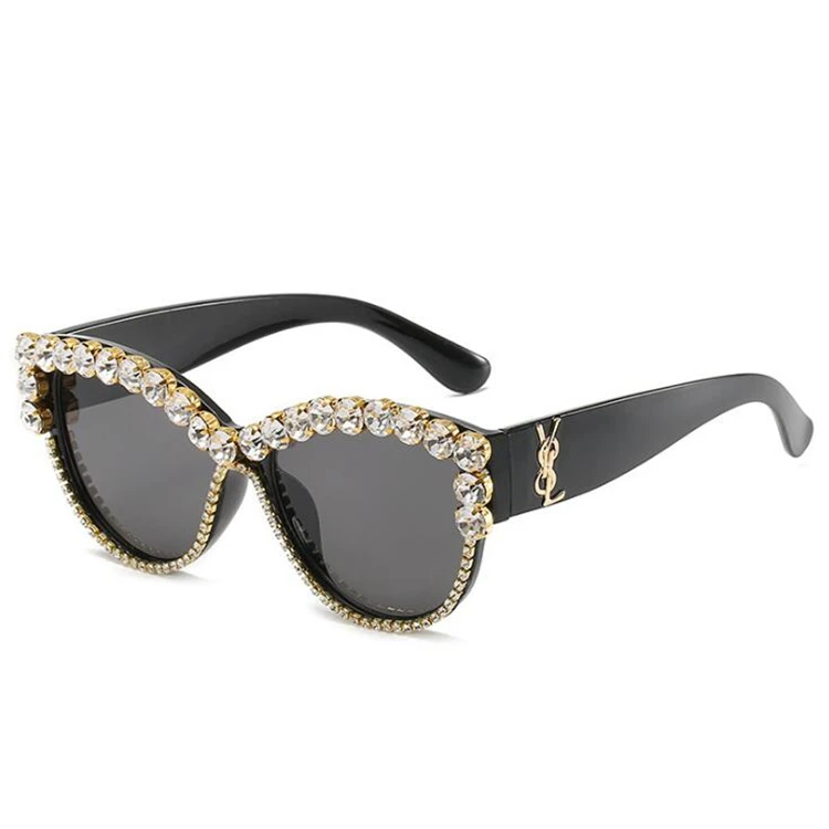 

Fashion Bling Diamond Sun Glasses Fashion 2020 Newest Luxury Rhinestones Sunglasses Women with Logo, Custom colors