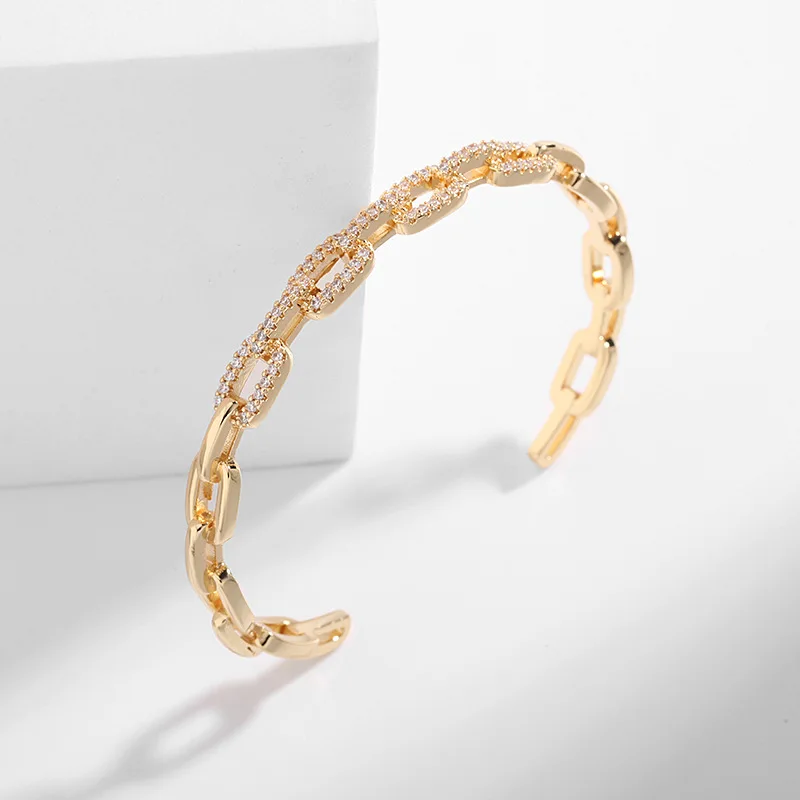 Luxury 18k Gold Plated Geometric Crystal Bracelet Personality Sparkling