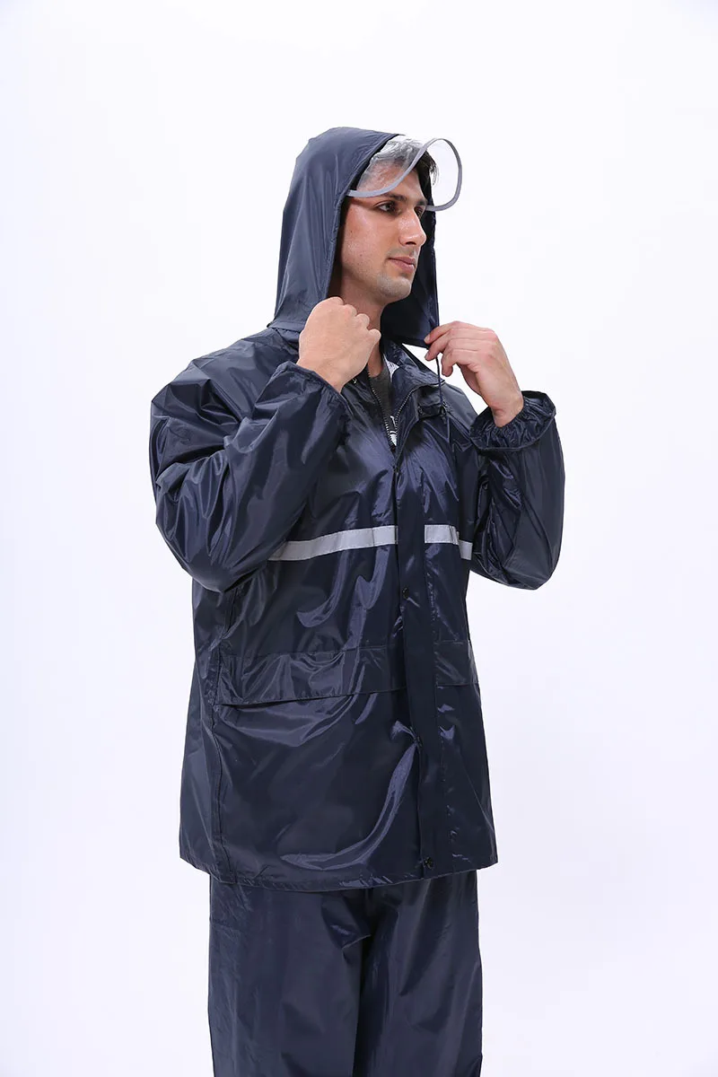 3m标志rainfreem反映雨衣pvc/pu涂层雨衣带尼龙反射男式雨衣