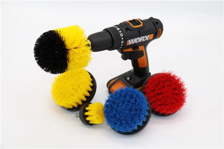 Pp Bristle Car Rim Cleaning Flat Brush For Drill With Wholesale Price