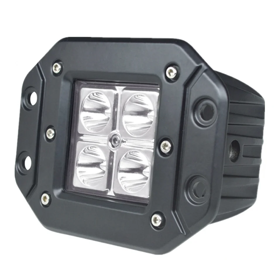 Black 3 Inch 12W Flush Mount LED Pods Work Light Combo Bumper Backup Tail Lamp Pickup Truck Trailers Cars Light Bar