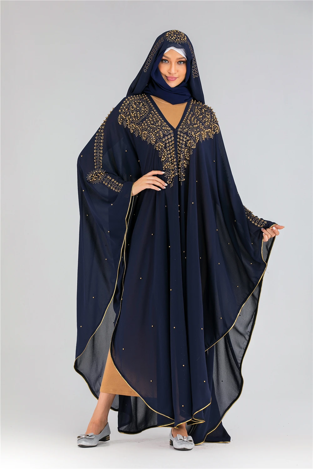 6227 Hot Sale Mandala Kaftan Designs Abayas Fabric Islamic Clothing Muslim Dress Africa Bead